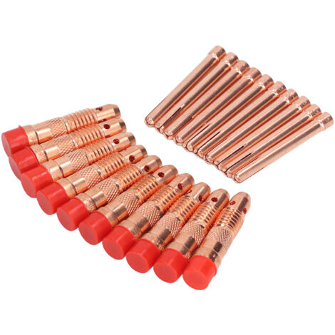 10 Pièces Douilles de Torche TIG avec Raccords en Cuivre pour Soudage à l'Argon, Accessoires Consommables de Soudure