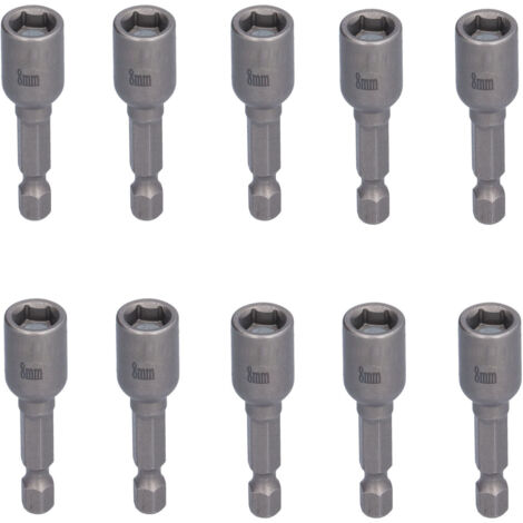 10 Pièces Douilles Magnétiques Alliage Hex 8mm Adaptateurs Perceuse Vis Outils