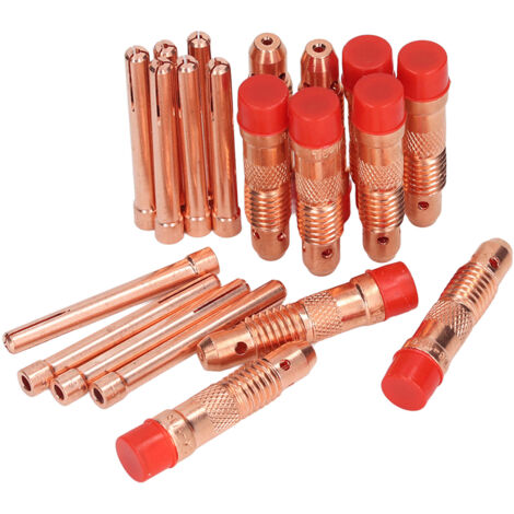 10 Pièces Douilles TIG avec Raccords de Torche pour Soudage à l'Arc à l'Argon, Connecteurs en Cuivre Consommables