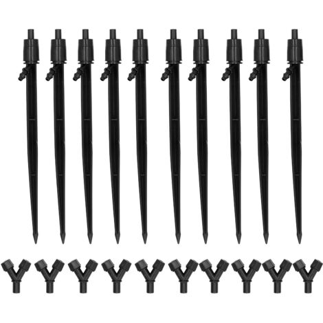 10 Pièces Drippers Réglables en Y pour Système d'Arrosage Goutte à Goutte Jardin