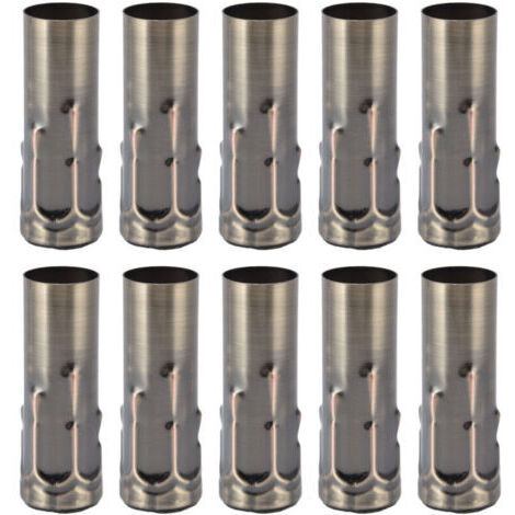 10 pièces E14 Tube en métal pour bougie support de lampe Base de lampe accessoires d'éclairage 25x80mm Bronze