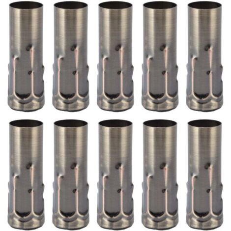 10 pièces E14 Tube en métal pour bougie support de lampe Base de lampe accessoires d'éclairage 25x80mm Bronze