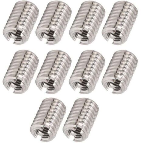 10 Pièces écrou de Réparation de Filetage Accessoire de Fixation en Acier Inoxydable M5 X 0.8mm M8 X 1.25mm 12mm écrou Réducteur Kit D'insertion de Réparation écrous D'encastrement