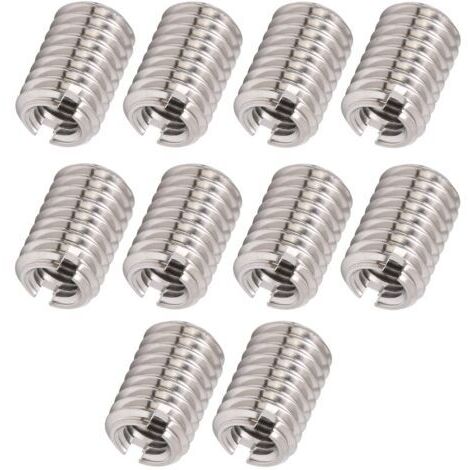 10 Pièces écrou de Réparation de Filetage Accessoire de Fixation en Acier Inoxydable M5 X 0.8mm M8 X 1.25mm 12mm écrou Réducteur Kit D'insertion de Réparation écrous D'encastrement