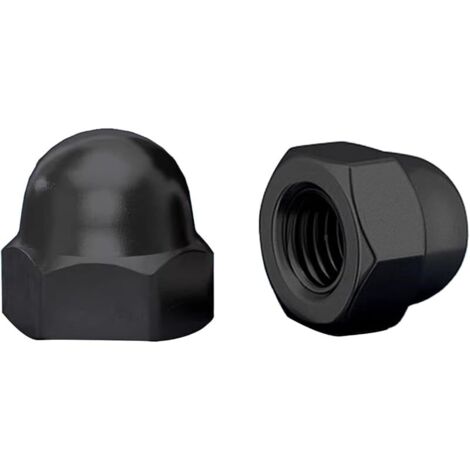 10 Pièces Écrous Borgnes M4 Hexagonaux Acier Inoxydable A2 V2A, Écrou Hexagonal à Capuchon Noir DIN 1587 pour Vis, Boulons et Tiges Filetées