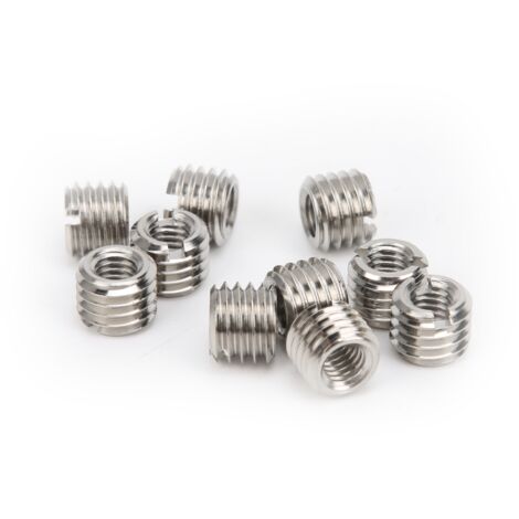 10 Pièces Écrous de Réparation Filetés en Acier Inoxydable M6 x 1.0mm M10 x 1.5mm 8MM Accessoires Fixation