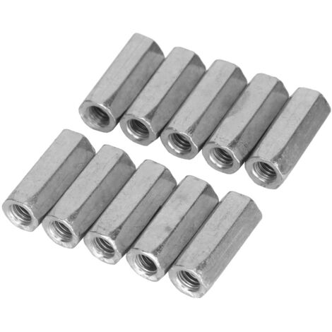 10 pièces Écrous Longs Hexagonaux M6x25 pour Fixations Filetées