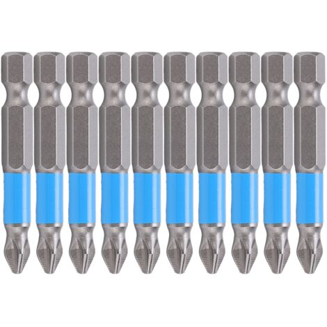 10 Pièces Embout Cruciforme PH2 Magnétique 50mm pour Visseuse Électrique, Aimant Puissant pour Meubles Maison
