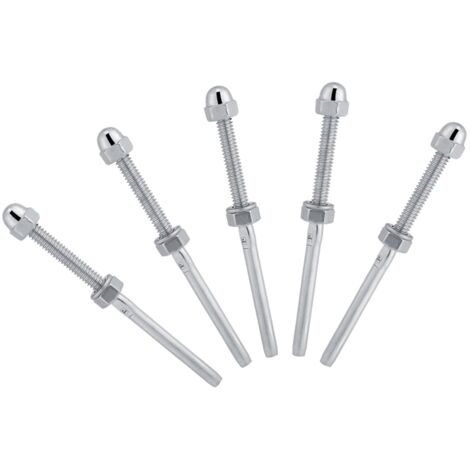 10 pièces Embouts de Tige Filetée en Acier Inoxydable pour Système de Garde-Corps Câblé 1/8"
