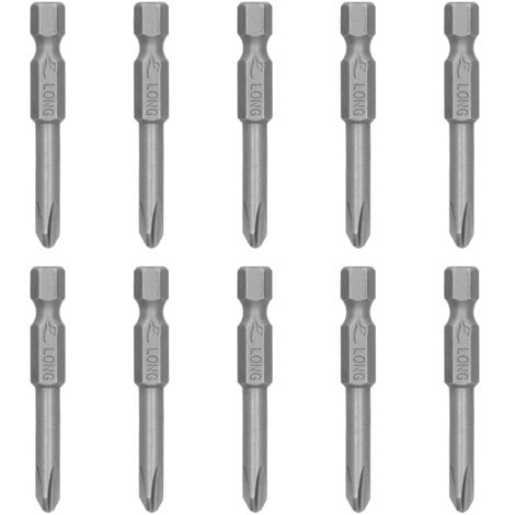 10 Pièces Embouts de Tournevis Électrique 5mm Magnétique S1/4, Embouts de Rechange Durcis pour Vis Cruciformes