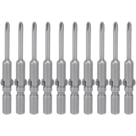 10 Pièces Embouts de Tournevis Électrique Acier Allié Trempé Magnétique 3mm Tête Cruciforme