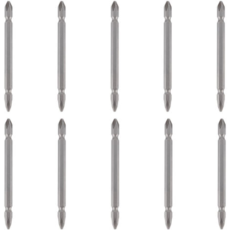 10 Pièces Embouts de Tournevis Électrique Double Tête Croisée Acier Alliage S2 Outil Bricolage 100mm