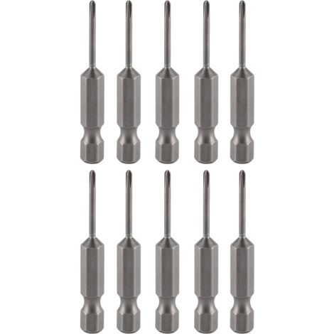 10 Pièces Embouts de Tournevis Électrique Magnétiques en Croix Trempés S1/4 2mm