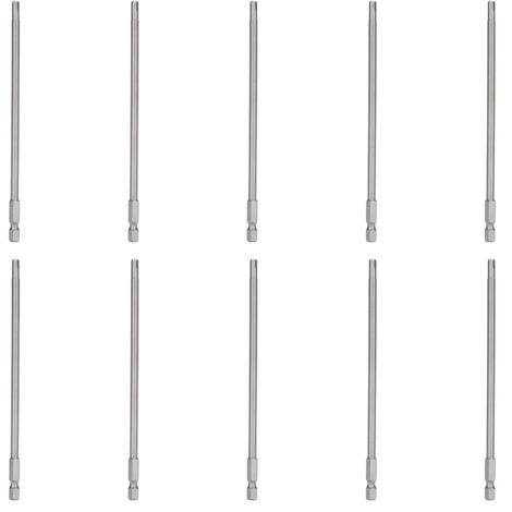 10 Pièces Embouts de Tournevis Hexagonaux 4mm Magnétiques Durcis pour Outils Électriques S1/4 150mm