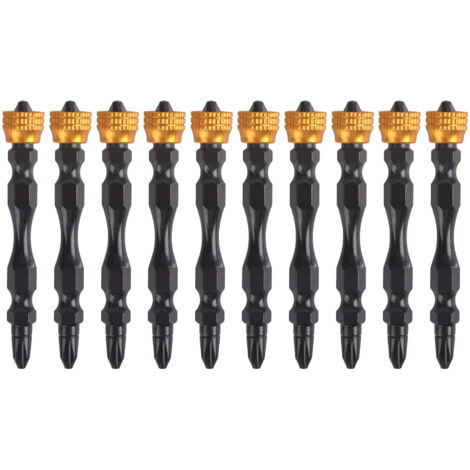 10 Pièces Embouts de Tournevis Magnétiques PH2 à Bout Croisé pour Visseuse Électrique, Tige Hexagonale 1/4 Pouce