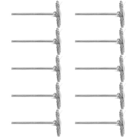 10 pièces ensemble de brosses à roue métallique tasse électrique accessoire de perceuse en acier inoxydable pour le nettoyage de polissage (TShape)
