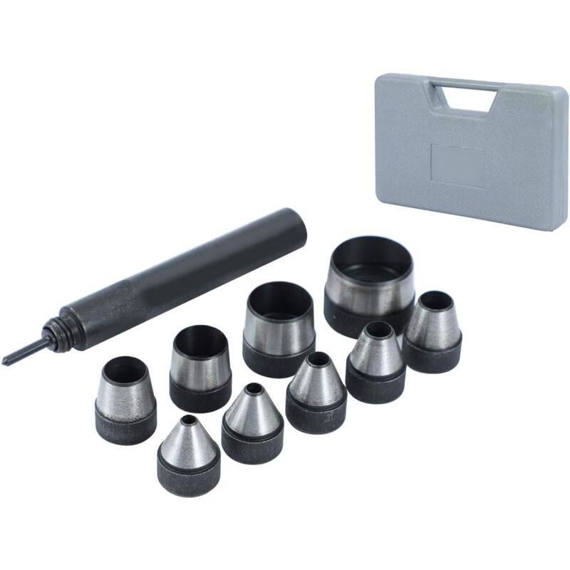 10 pièces ensemble de poinçons creux trousse à outils robuste en cuir perforateur perforateur pour ceinture joints de carte en caoutchouc bande de