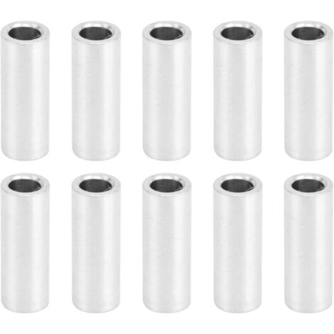 10 Pièces Entretoises Rondes en Alliage d'Aluminium Sans Filetage Support 6mm Diamètre Extérieur Longueur 16mm