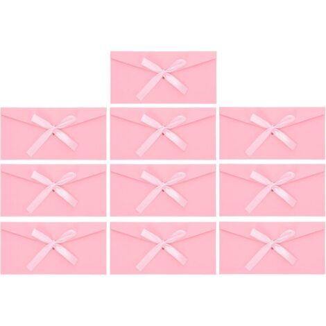 10 pièces Enveloppes Kraft avec Nœud en Papier Kraft Épais Enveloppes