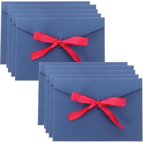 10 pièces Enveloppes Nacrées Papeterie Couleur Bleue Petites Pochettes