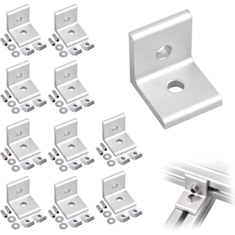 10 Pièces équerre de Fixation Metal, équerre de Fixation(30 x 30 x 27mm), Acier Inoxydable équerre étagère Angle 90 Degrés Equerre, Equerre Metal pour Aluminium (30 x 30 x 27mm)
