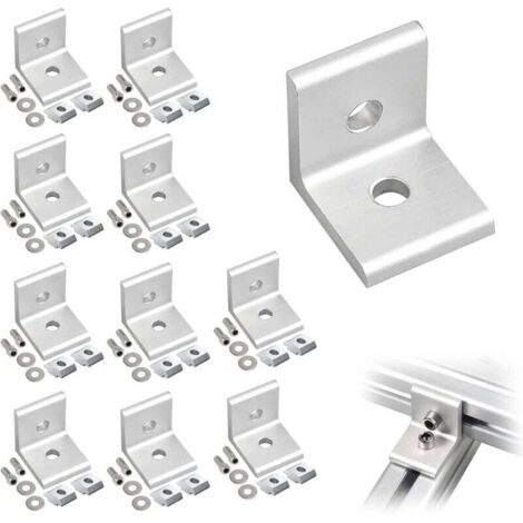 10 Pièces équerre de Fixation Metal, équerre de Fixation(30 x 30 x 27mm), Acier Inoxydable équerre étagère Angle 90 Degrés Equerre, Equerre Metal pour Aluminium (30 x 30 x 27mm)