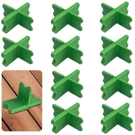 10 Pièces Espaceurs pour Lames de Terrasse, 4 Épaisseurs (0.16, 0.32, 0.48, 0.64 cm), Outil de Cales en Plastique ABS pour Decking Composite, Vert