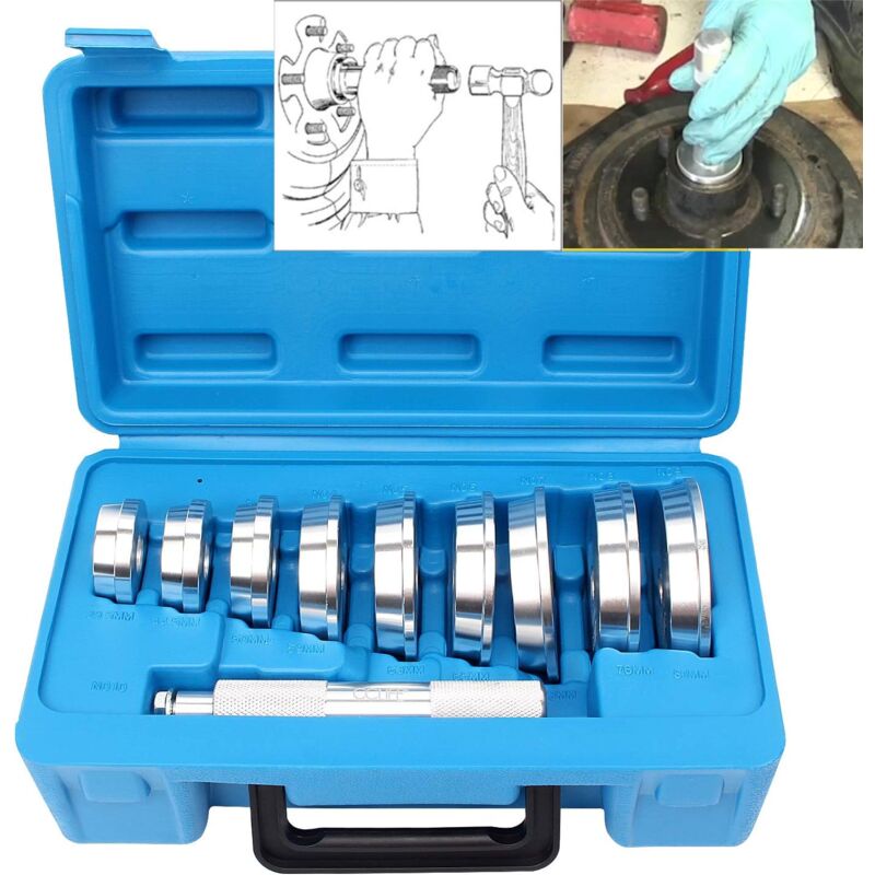 10 pièces Extracteur de roulement voiture presse hydraulique Outillage mecanique auto pour presser et enfoncer les roulements/arbres/joints