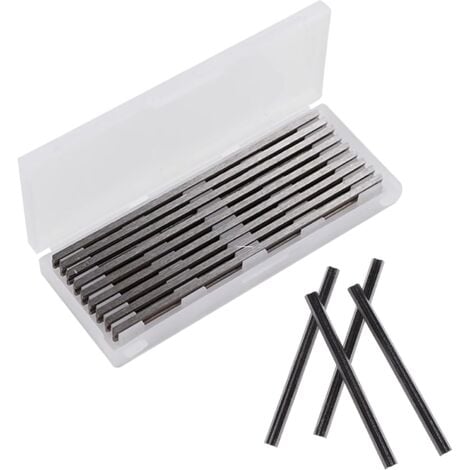 HOUHENCE 10 Pièces Fer de Rabot 82mm HSS Lames de Raboteuse Fers Réversibles Carbure Ensemble de Rabot Electrique Lame 82x5.5x1.2mm, pour Rabots Makita, Black & Decker, Bosch, DeWalt et Elu