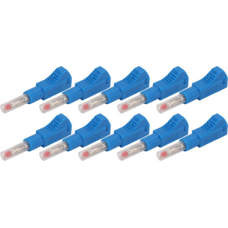 10 Pièces Fiches Banane Télescopiques 4mm 600V CAT II 32A avec Gaine PE pour Équipements Numériques 3C et Sécurité Industrielle Bleues