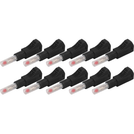 10 Pièces Fiches Banane Télescopiques 4mm CAT II 600V 32A avec Gaine PE pour Équipement Industriel Sécurisé 3C Noir