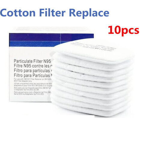 DRILLPRO 10 pièces filtre en coton / respirateur à cartouche remplacer le raccord pour la série 6000501 6200 7502 6800.