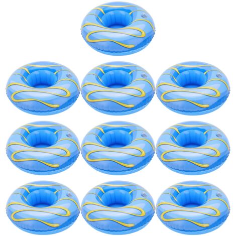 10 pièces Flotteurs à Boissons Gonflables, Porte-gobelets Flottants pour Piscine et Fêtes Aquatiques