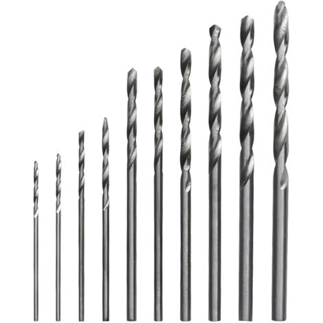 10 Pièces Forets Bois et Métal 0.8-3.0mm Ensemble de Forets Hélicoïdaux pour Modélisme et Travail du Bois Outils de Percage Précision pour Maquettes et DIY