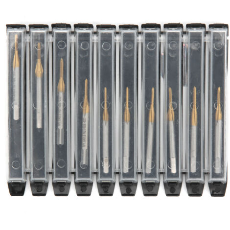 10 pièces Forets Tarauds M1.3 x 0.3 HSS Revêtus Titane pour Filetage Métrique, Outils à Main