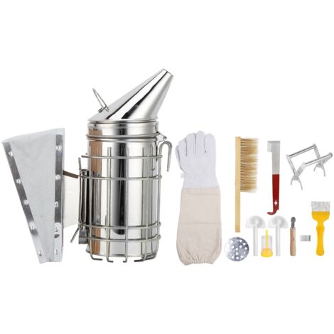 10 pièces fournitures d'apiculture Kit abeille fumeur gants brosse fil Embedder décapsulage outil cadre Clip ruche outil