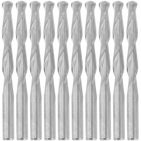 10 pièces Fraise à rainurer en spirale 2 dents pour bois CNC, Fraise au carbure 3.175x22mm