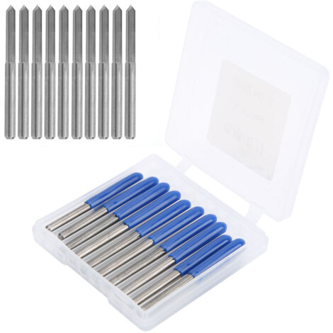 10 pièces Fraise CNC 3,175mm Acier Tungstène Gravure Bois 90° X 0,1mm