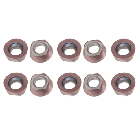 10 Pièces Fraises Carbure Ronde pour Tour à Bois CNC, Revêtement Bronze Carbure, Idéal DIY (RPMT1204MOE-TT)