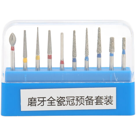 10 pièces Fraises de Polissage Dentaire Acier Inoxydable Haute Vitesse Kit pour Meulage et Perçage