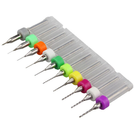 10 pièces Fraises Micro Carbure PCB 0.1-1.0mm pour Circuit Imprimé CNC