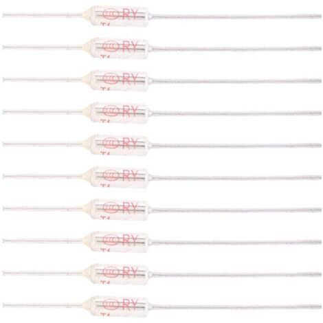 10 Pièces Fusible Thermique 250V 10A 72℃, Coupure de Fusible Thermique de Coque Métallique, Fusible de Température TF 72250℃ (152℃/305.6℉)