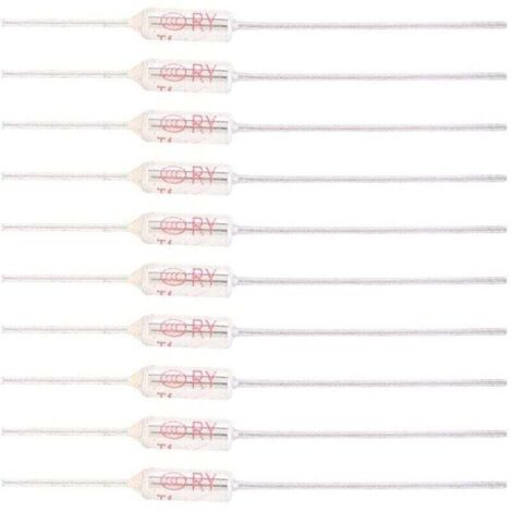 10 Pièces Fusible Thermique 250V 10A 77℃, Coupure de Fusible Thermique de Coque Métallique, Fusible de Température TF 72250℃ (77℃)