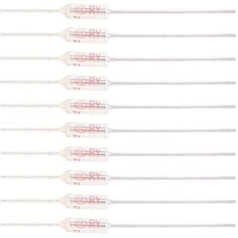 10 Pièces Fusible Thermique 250V 10A 77℃, Coupure de Fusible Thermique de Coque Métallique, Fusible de Température TF 72250℃ (77℃)
