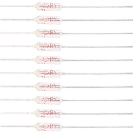 10 Pièces Fusible Thermique 250V 10A 77℃, Coupure de Fusible Thermique de Coque Métallique, Fusible de Température TF 72250℃ (77℃)