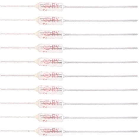 10 Pièces Fusible Thermique 250V 10A 77℃ Métal pour Protection Surchauffe Électrique