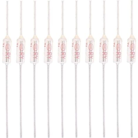 10 Pièces Fusibles Thermiques 10A 250V, Coupure de Fusible Thermique à Coque Métallique, Fusible de Température(192°C)