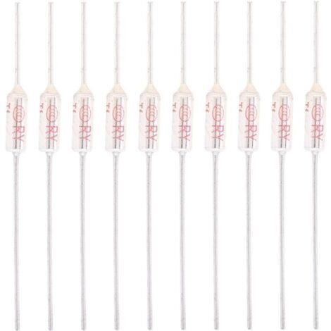10 Pièces Fusibles Thermiques 10A 250V, Coupure de Fusible Thermique à Coque Métallique, Fusible de Température(192°C)