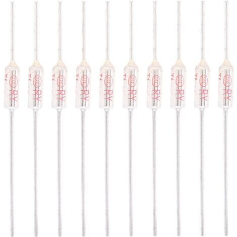 10 Pièces Fusibles Thermiques 10A 250V, Coupure de Fusible Thermique à Coque Métallique, Fusible de Température(192°C)