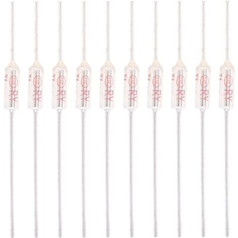 10 Pièces Fusibles Thermiques 10A 250V, Coupure de Fusible Thermique à Coque Métallique, Fusible de Température(192°C)